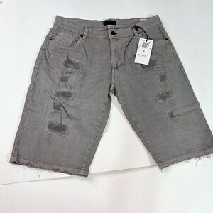 Bleecker & Mercer Shorts Mens Size 30 Gray Mid-Rise Slim-Fit Stretch Denim NWT